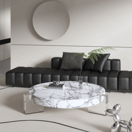 100% Natural Marble Stone Furniture Customized Coffee Table Carara white natural marble round coffee table natural stone furniture luxury custom