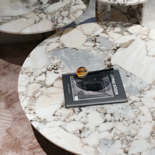 100% Natural Marble Stone Furniture Customized Coffee Table Round Side Table Hotel Living Room Furniture - Image 2