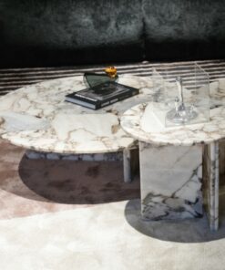 100% Natural Marble Stone Furniture Customized Coffee Table Round Side Table Hotel Living Room Furniture