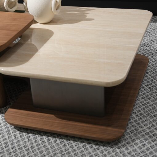 A supplier of luxury marble and jade stone dining tables paired with solid wood coffee tables - Image 2