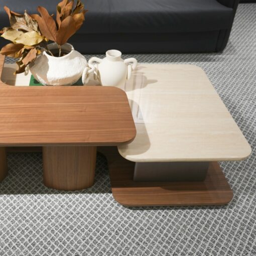 A supplier of luxury marble and jade stone dining tables paired with solid wood coffee tables - Image 3