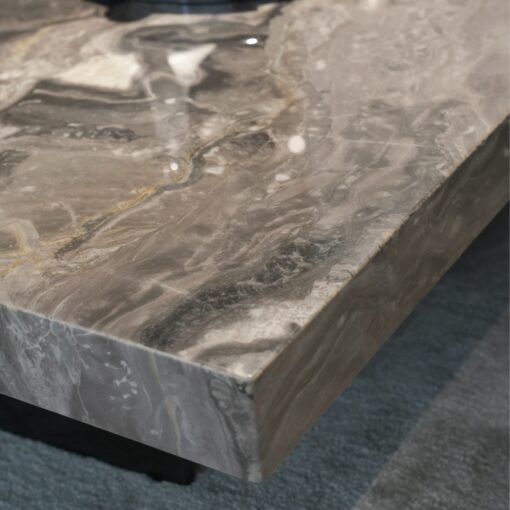 Caesar grey marble coffee table, square storage tray, living room coffee table - Imagen 2
