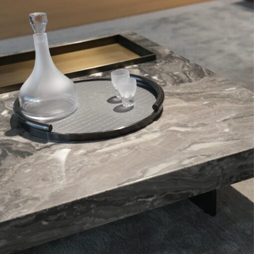Caesar grey marble coffee table, square storage tray, living room coffee table - Imagen 3