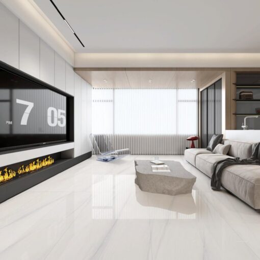 ⁦Carrara White natural marble stone interior living room floor tile⁩ - الصورة ⁦3⁩