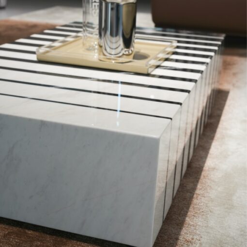 Classic Natural Marble Stone Furniture Done Inlaid Design Interior Square Coffee Table Stone Factory Wholesale Price – Image 3