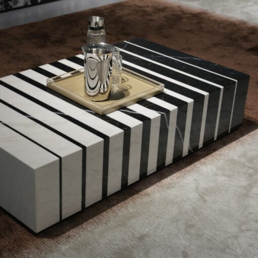 Classic Natural Marble Stone Furniture Done Inlaid Design Interior Square Coffee Table Stone Factory Wholesale Price
