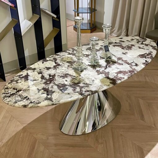 Custom made Modern luxury stone Stone Table Dining Table Restaurant Hotel small round table office simple reception desk