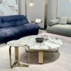 Customized Furniture Stone Table Natural Stone Coffee Table Marble Living Room Center Table Round Foshan Manufacturer Stone Furniture