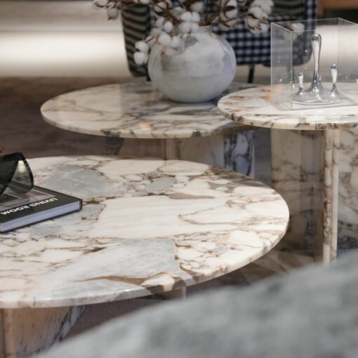 Customized Stone Furniture 100% Natural Marble Round Side Table Coffee Table Living Room Furniture