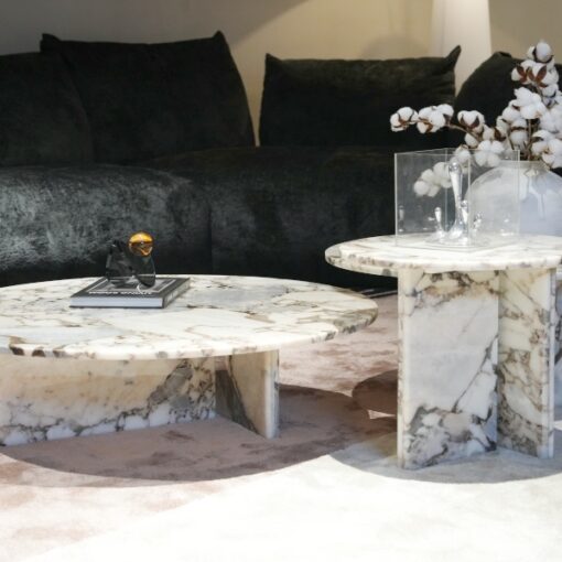 Customized Stone Furniture 100% Natural Marble Round Side Table Coffee Table Living Room Furniture – Image 4