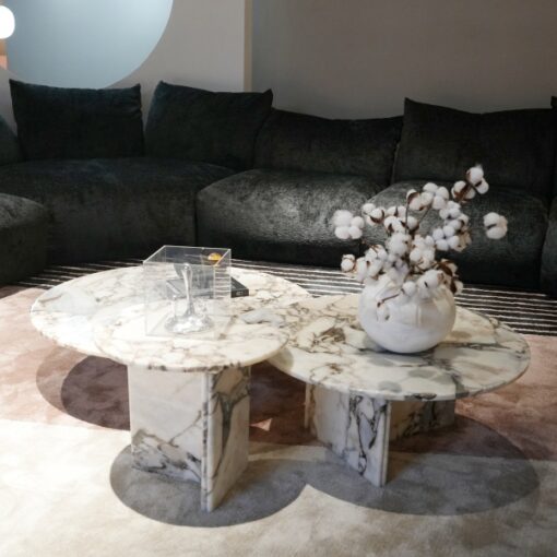 Customized Stone Furniture 100% Natural Marble Round Side Table Coffee Table Living Room Furniture – Image 2