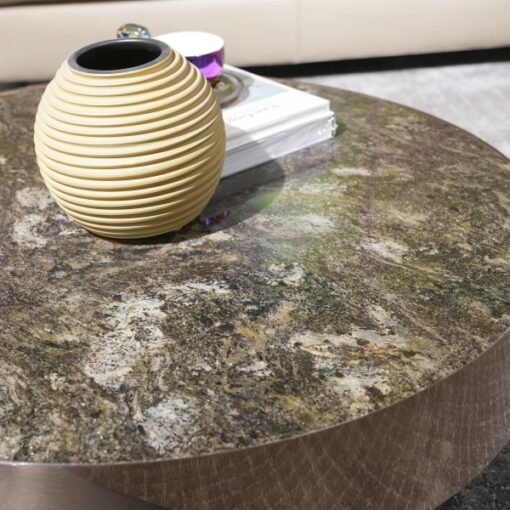 Design Italian Stone Table Modern Custom Wood Metal Frame Brown Lift Coffee Side Table Tea Table Coffee Side Table For Living Room - Image 5