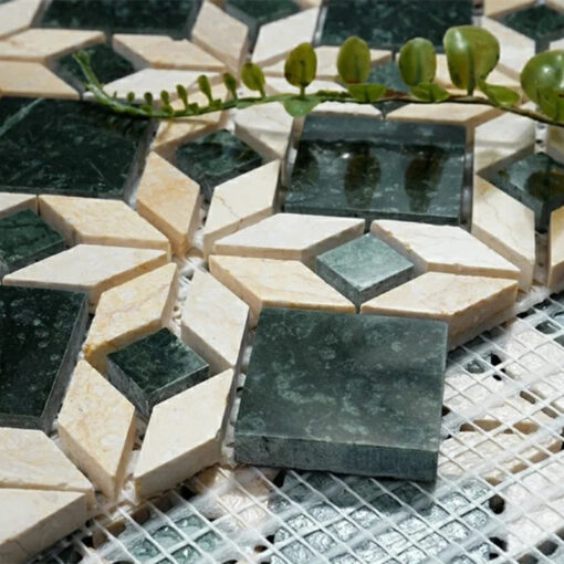 Emerald stone mosaic Waterjet cut Bathroom Tiles – Image 2