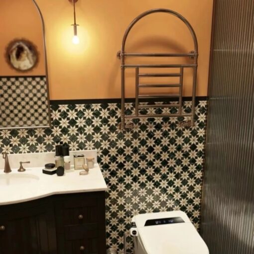 Emerald stone mosaic Waterjet cut Bathroom Tiles – Image 4