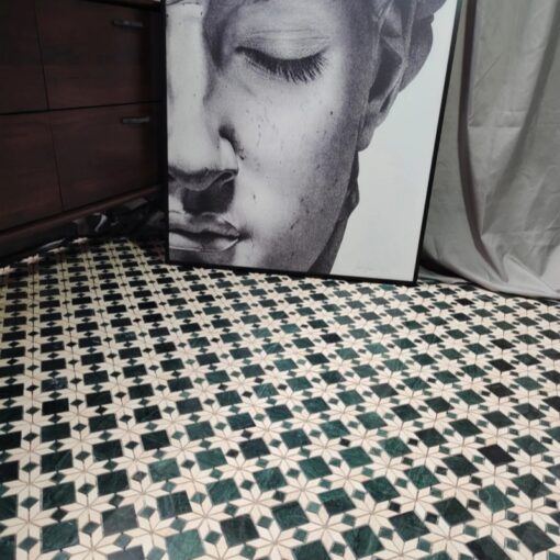 Emerald stone mosaic Waterjet cut Bathroom Tiles – Image 3