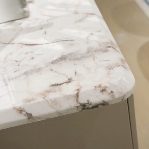 Factory Customized Luxury White Stone Furniture Marble Top Modern Wood Sideboard Home Furniture China Cabinet For Kitchen Dining Room - Image 3