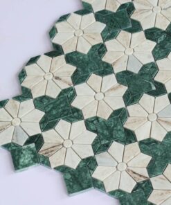 Flower Waterjet cut stone mosaic Marble Floor & Wall Tiles