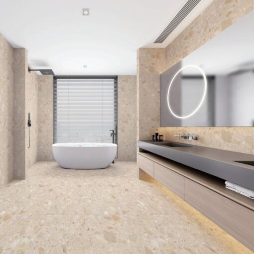 ⁦German Beige Terrazzo Bathroom Flooring Tile⁩ - الصورة ⁦3⁩