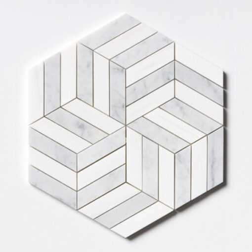 Hexagonal Stone Mosaic Waterjet Cutsomized Floor&Wall Tiles