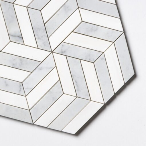 Hexagonal Stone Mosaic Waterjet Cutsomized Floor&Wall Tiles – Image 3