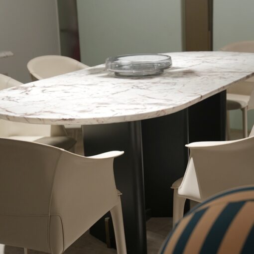 High Quality Stone Table Modern Luxury Furnitures Dinners Table Dining Room Set Marble Stone Marble Dinning Table Set With 6 Chairs - Image 4