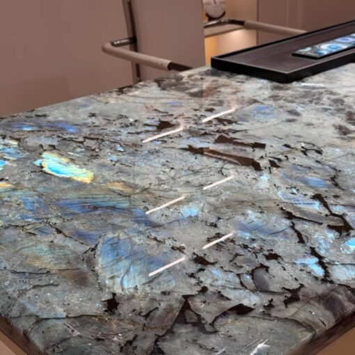 High-end Luxury Stone Table Blue Jadeite Marble Customized  Marble Top Tea Table Coffee Table For villa Living room Hotel decoration - Image 3