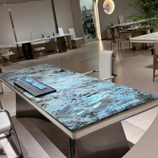 High-end Luxury Stone Table Blue Jadeite Marble Customized  Marble Top Tea Table Coffee Table For villa Living room Hotel decoration