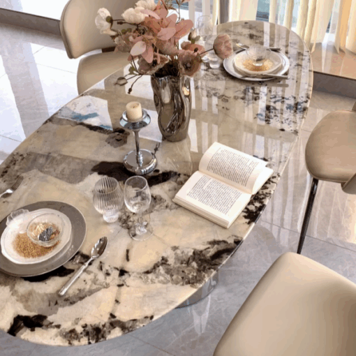 High-end Modern Nature Mable Stone Furniture Dining Table Set Marble Furniture for dining room Decoration Hotel Restaurant