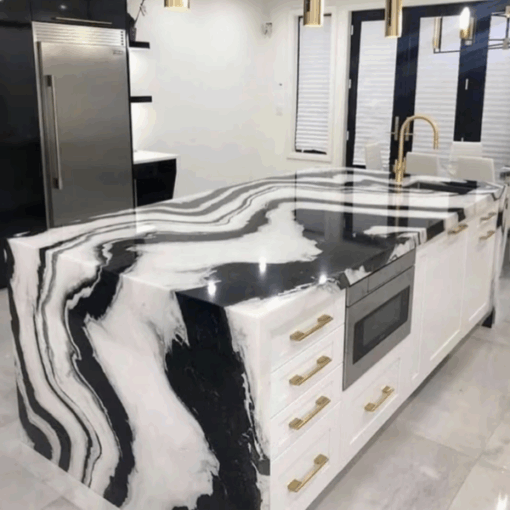 High-end Stone Furniture Panda White Black and White Marble Kitchen Countertop Stairs Kitchen Paving Panda White Marble Slab