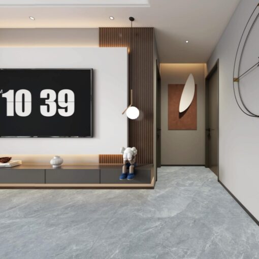 Italian Cloud Grey Marble Sintered Stone Tiles For Modern Interior Floor & Wall Kitchen stove surface Wholesale - Imagen 4