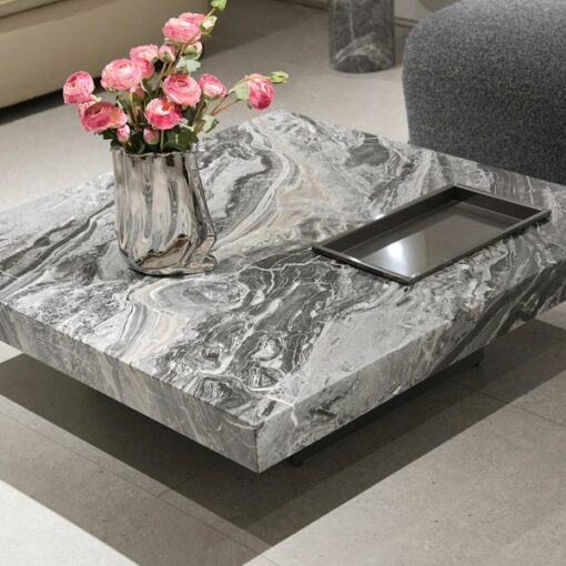 Italian Designer Stone Table Villa Light Luxury Modern Design Marble Living Room Coffee Table Modern Minimalist Style Customized Coffee Shop Set