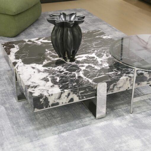Italian Luxury Stone Furniture Marble Square Coffee Table Living Room Home Size Apartment Designer High-end Combination – Image 2