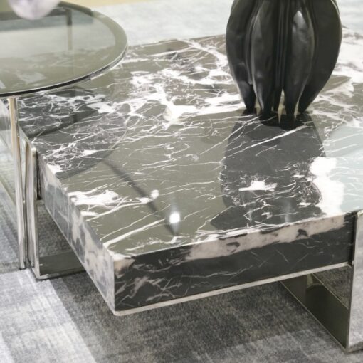 Italian Luxury Stone Furniture Marble Square Coffee Table Living Room Home Size Apartment Designer High-end Combination – Image 4