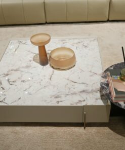 Italian Luxury Stone Table Modern Living Room Square Marble Coffee Table Center Table