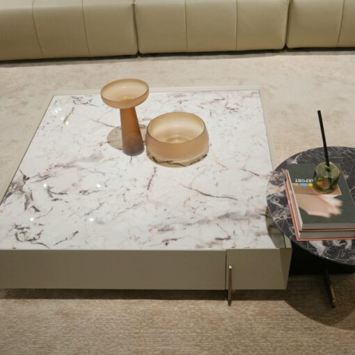 Italian Luxury Stone Table Modern Living Room Square Marble Coffee Table Center Table