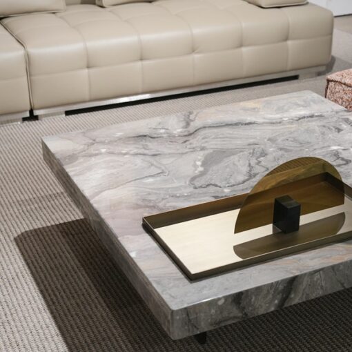 Italian Modern Design Stone Table Living Room Coffee Table With Rock Plate Top With Metal Legs Hotel Villa Apartment Side Tab – Image 3