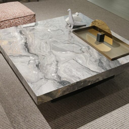 Italian Modern Design Stone Table Living Room Coffee Table With Rock Plate Top With Metal Legs Hotel Villa Apartment Side Tab