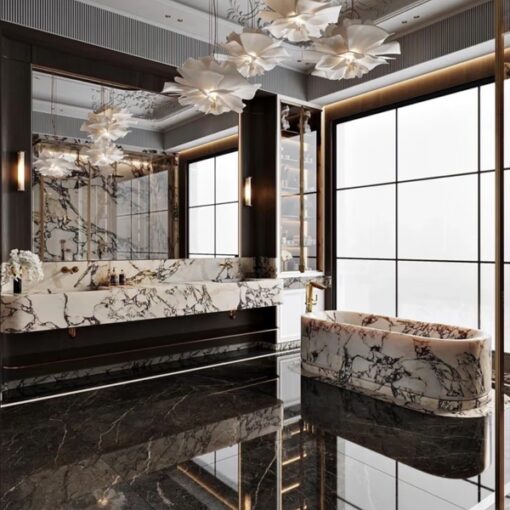 Italian interior Luxury Bathroom Stone Furniture Bvlgari Marble Stone Bathtub Natural Stone Bathroom Decor Countertop Bath Tubs For Bathroom - Image 2