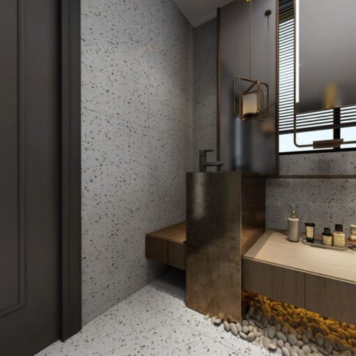 ⁦Khaki Off White Terrazzo Stone Supplier⁩ - الصورة ⁦4⁩
