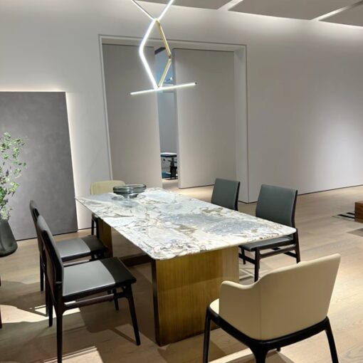 Light luxury marble table Stone Table Italian minimalist high-end designer table 8 people rectangular table