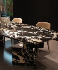 Luxury Black Natural Marble Stone Furniture Dining Table Home Marble Dining Table Fashionable Dining Tables