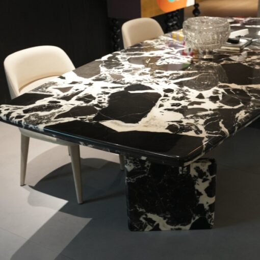 Luxury Black Natural Marble Stone Furniture Dining Table Home Marble Dining Table Fashionable Dining Tables – Image 3