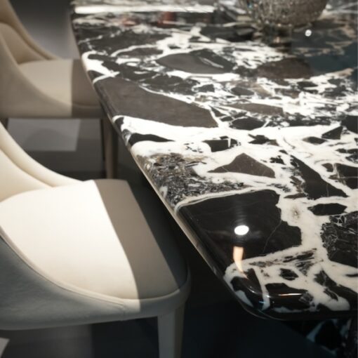 Luxury Black Natural Marble Stone Furniture Dining Table Home Marble Dining Table Fashionable Dining Tables – Image 5