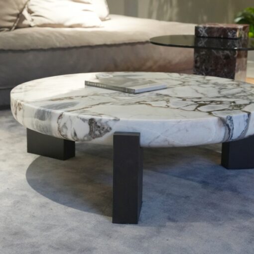 Luxury Italian Stone Table White Round Nesting Coffee Table Table Glass Marble Top Combination Custom Made Living Room Side Tables – Image 4