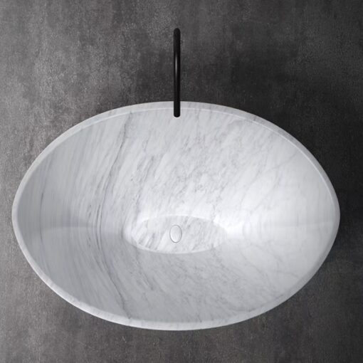 Luxury Modern Stone Bathtub Natural Stone Carrara White Marble Bathtub for Sale Custom Size  Shower Bathtub Bathroom Free Standing Volakas Stone