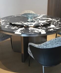 Luxury Napoleon Black Marble Stone Table Marble Dining Table Customized Shape Natural Marble Dining Table For Living Room And Kitchen