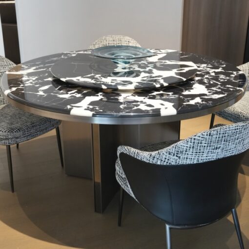 Luxury Napoleon Black Marble Stone Table Marble Dining Table Customized Shape Natural Marble Dining Table For Living Room And Kitchen