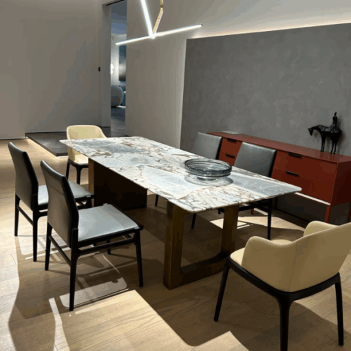 Luxury Nature Mable Stone Furniture Modern Blue Marble Dining Table Rectangle Table Set Marble Furniture for hotel dining room Decoration Nature Marble Slab – Image 2