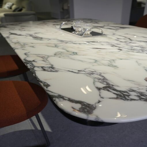 Luxury Square Stone Table Modern Design Dinning Table Set 4 Chairs Dining Room Furniture Marble Round Extendable – Image 3