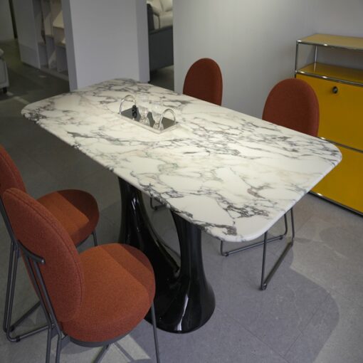Luxury Square Stone Table Modern Design Dinning Table Set 4 Chairs Dining Room Furniture Marble Round Extendable – Image 2